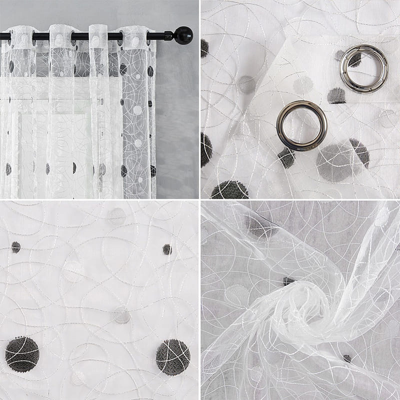 Rideau Voilage Nids d'Oiseaux Blanc Nature Chic