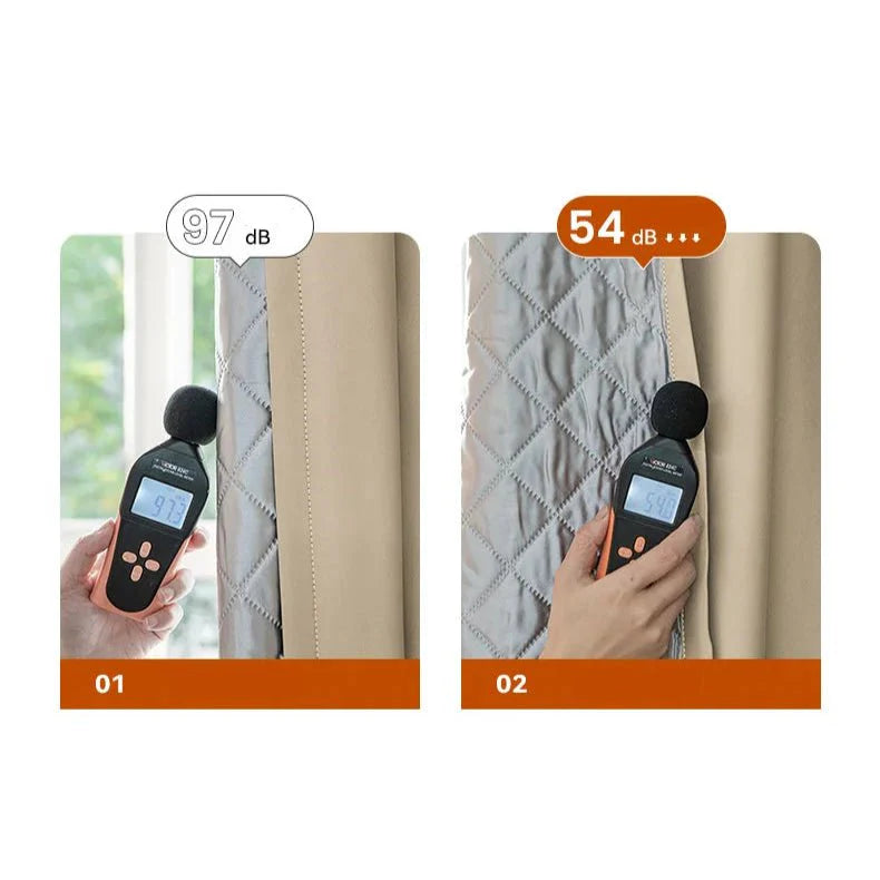 Rideau 3-en-1 phonique thermique occultant - Beige Clair