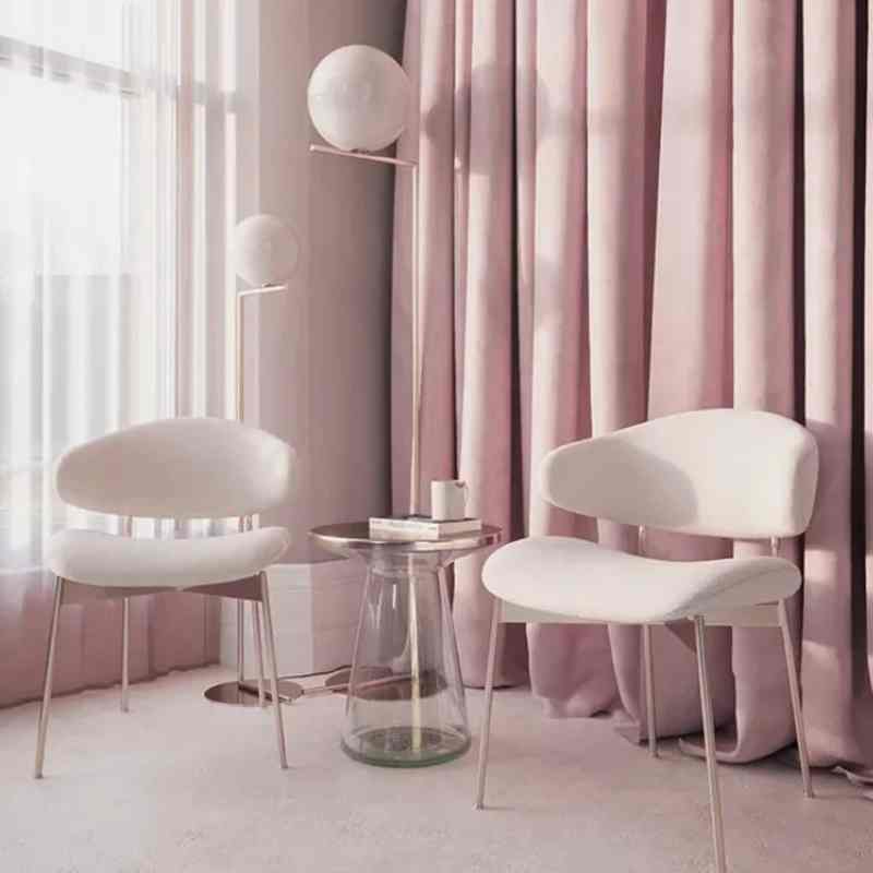 Rideau velours rose poudré cosy