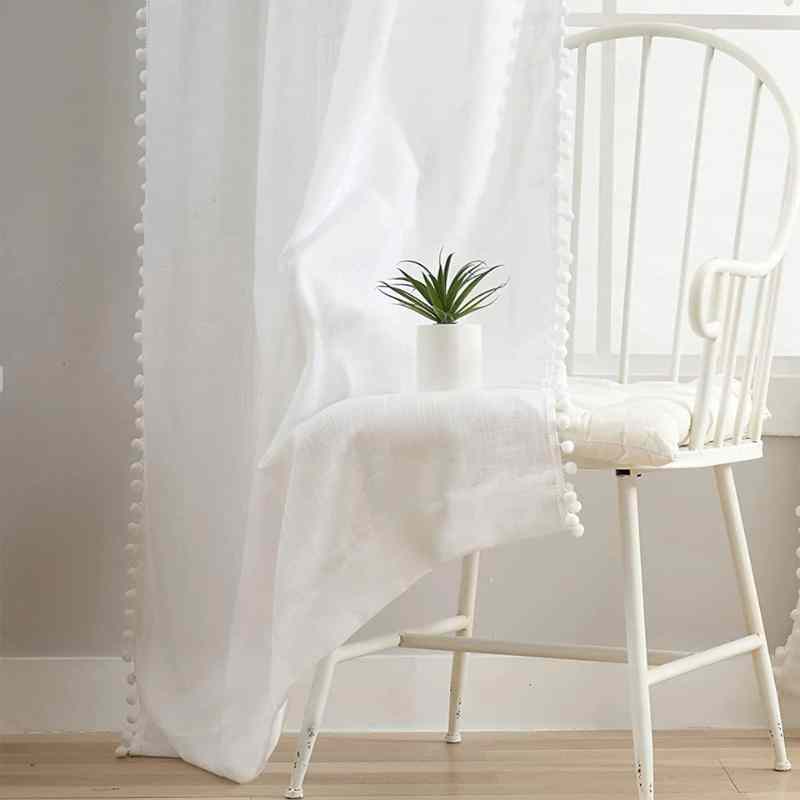 Rideau voilage blanc effet lin - Collection Linpur