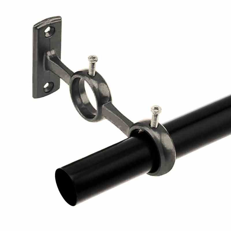 Double support pour tringles à rideaux.