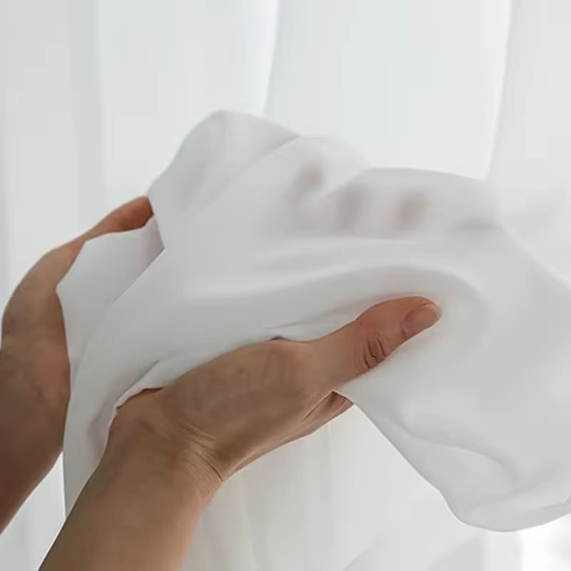 Rideau Voilage - Effet Velours Blanc