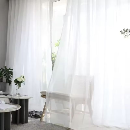 Rideau Voilage - Effet Velours Blanc