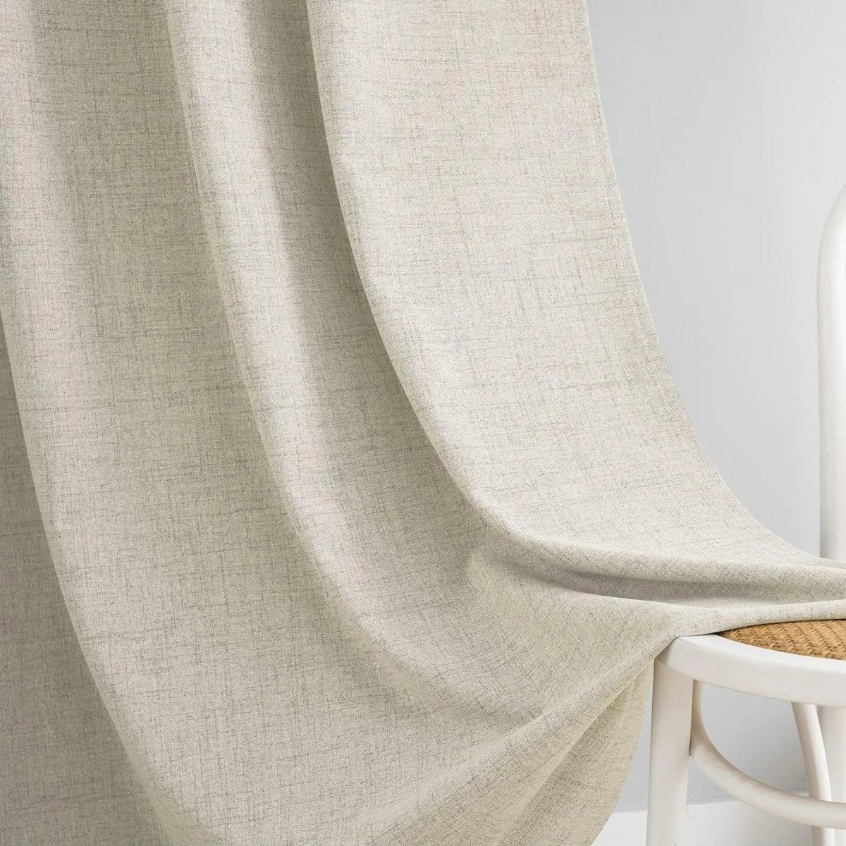 Rideau 100% Occultant Beige - Grande Largeur et Hauteur