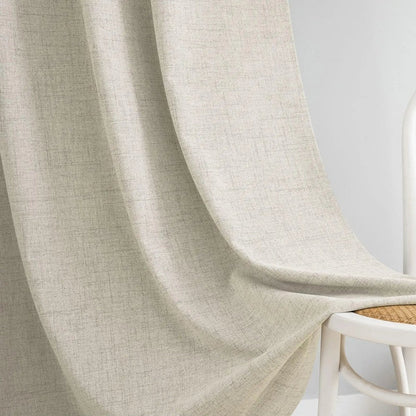 Rideau 100% Occultant Beige - Grande Largeur et Hauteur