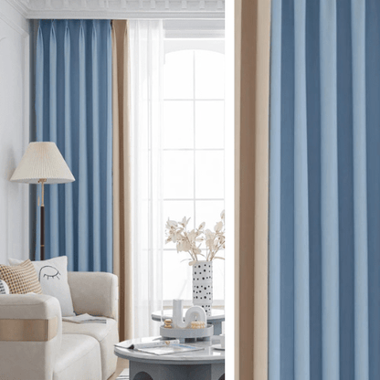 Rideau Occultant - Bleu et Beige