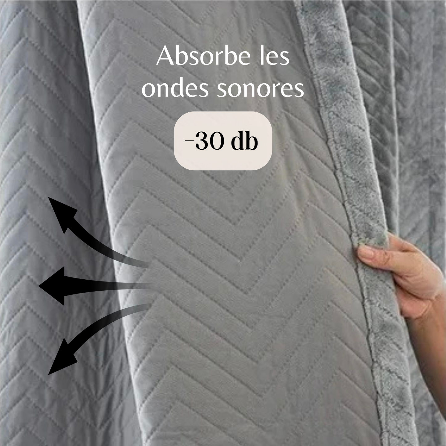 Rideau anti bruit 30db - Gris