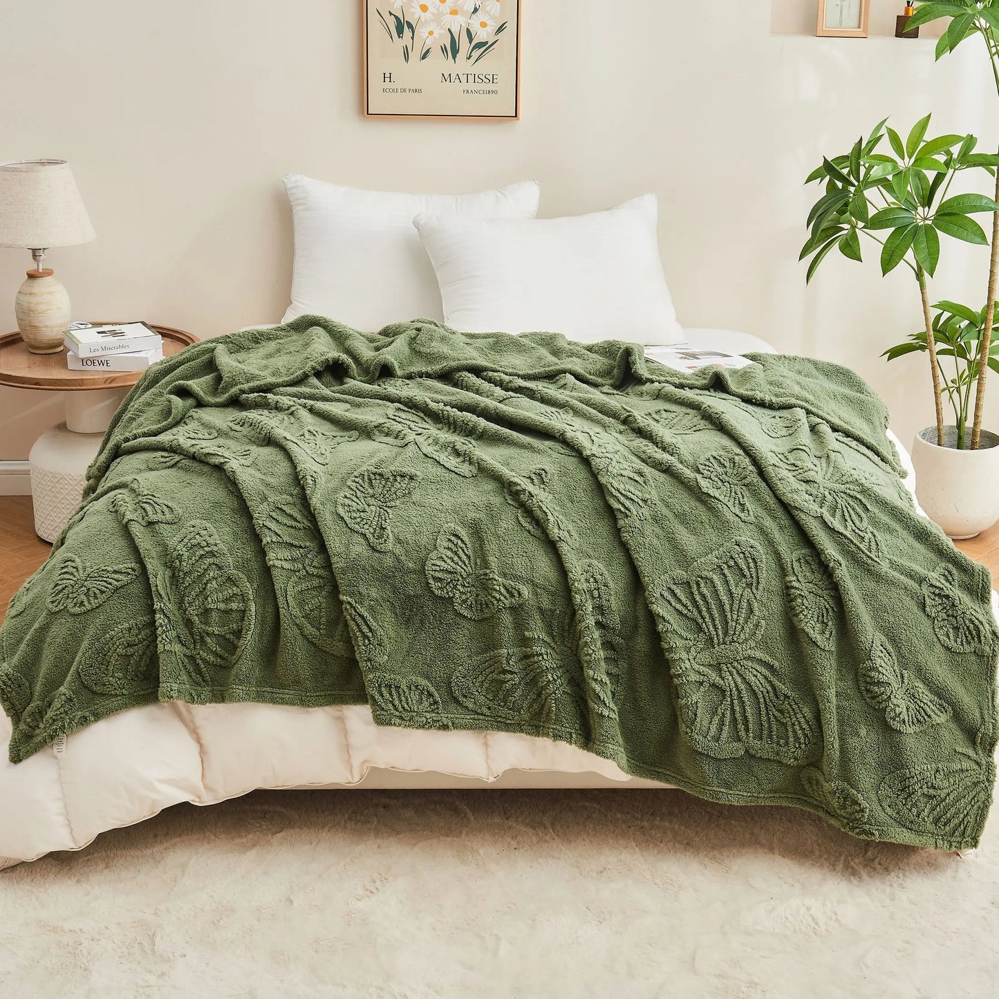Couverture Sherpa Polyester Tricoté Douce et Contemporaine