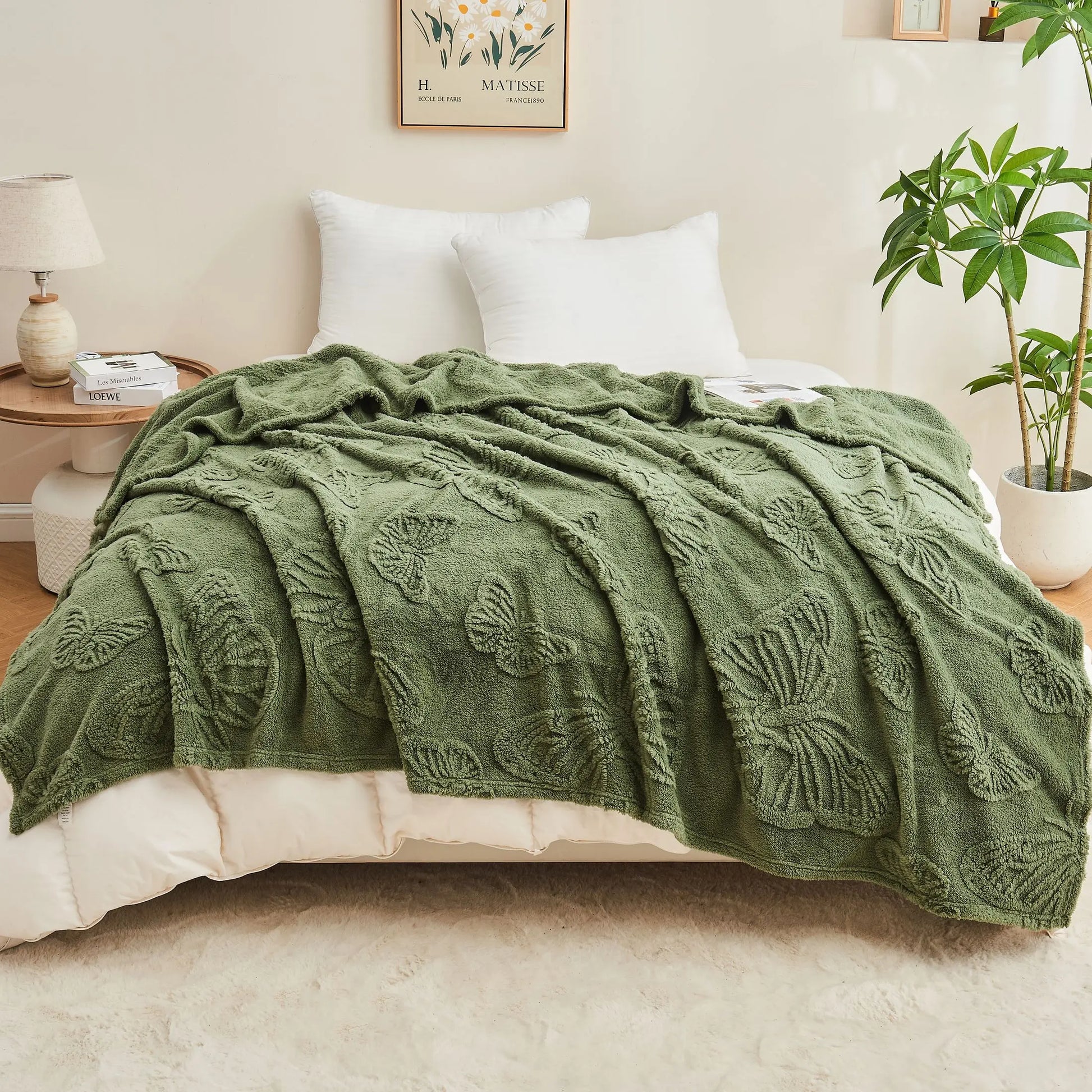 Couverture Sherpa Polyester Tricoté Douce et Contemporaine
