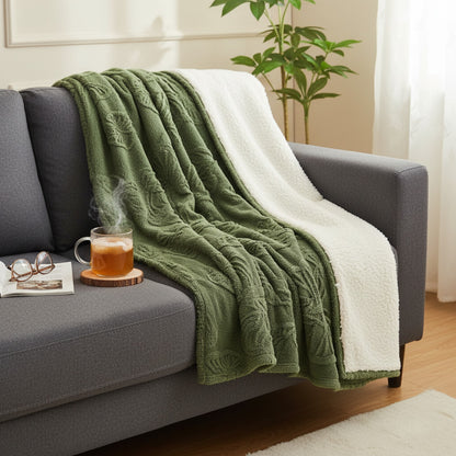 Couverture Sherpa Polyester Tricoté Douce et Contemporaine