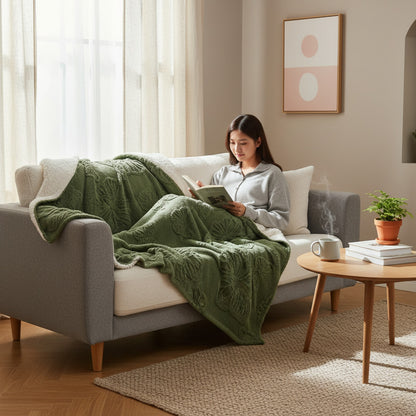 Couverture Sherpa Polyester Tricoté Douce et Contemporaine
