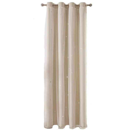 Double rideaux beige - Élégance naturelle