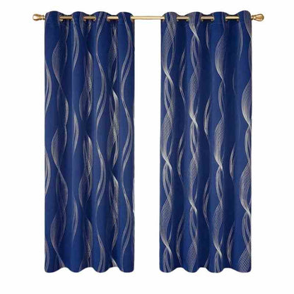 Double rideaux bleu marine