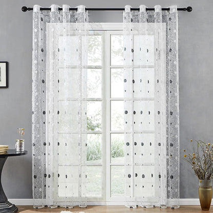 Rideau Voilage Nids d'Oiseaux Blanc Nature Chic
