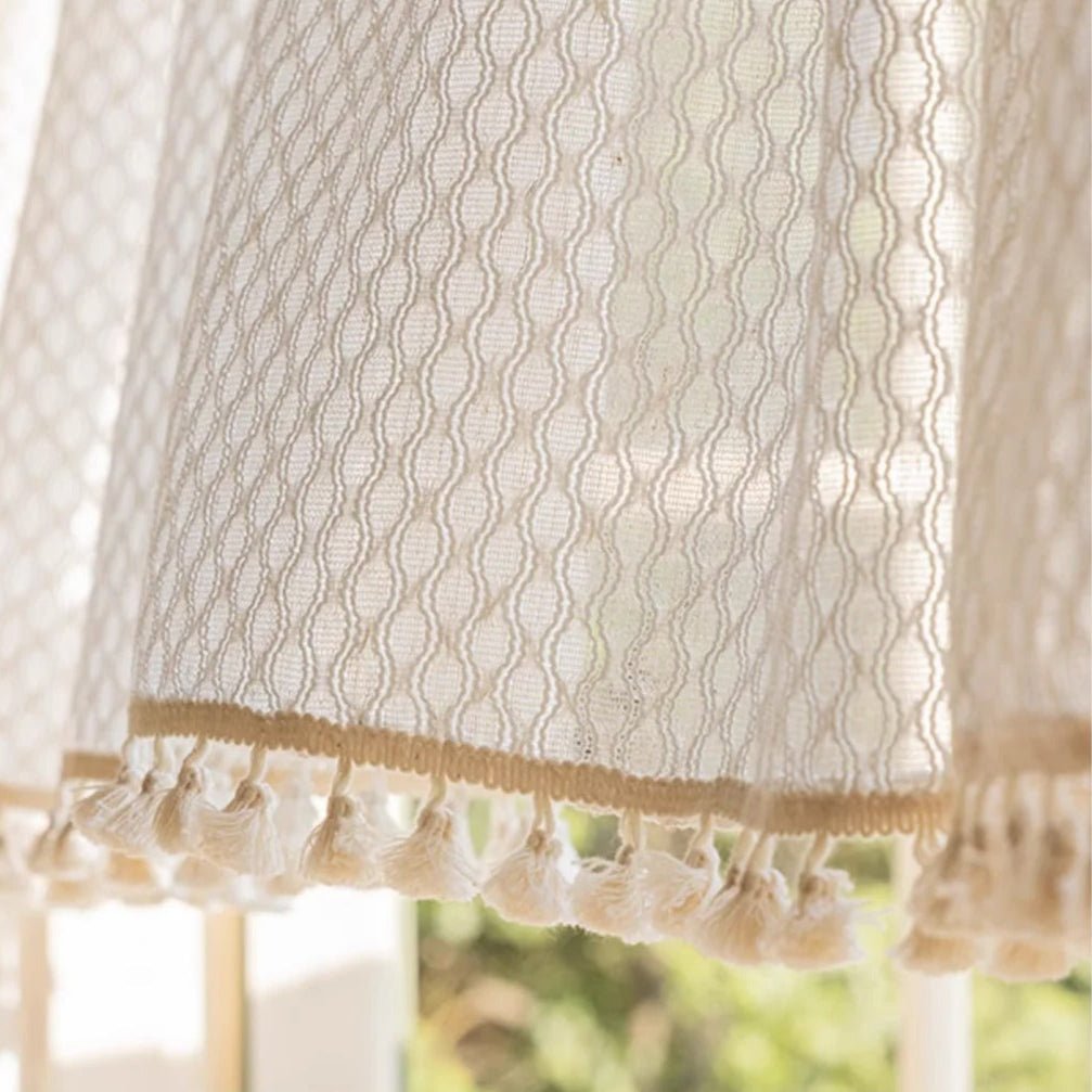 Rideau Voilage - Beige à Motif pour Cuisine