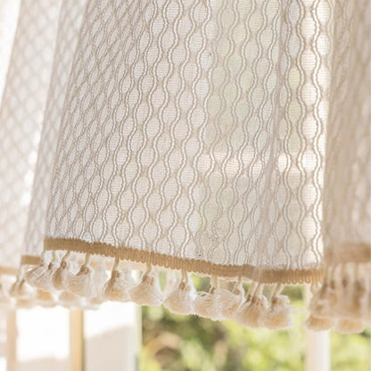 Rideau Voilage - Beige à Motif pour Cuisine