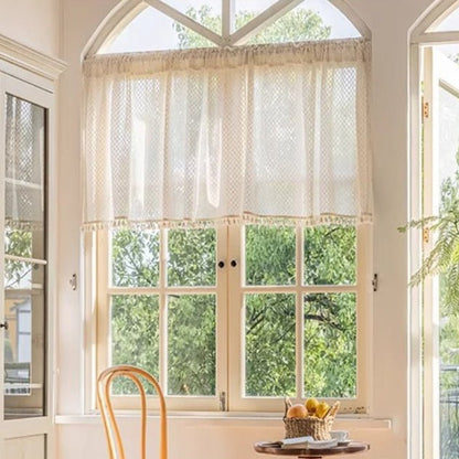 Rideau Voilage - Beige à Motif pour Cuisine