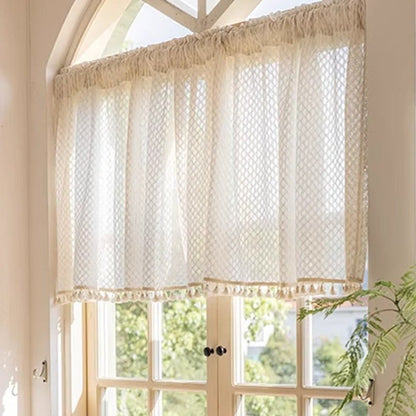 Rideau Voilage - Beige à Motif pour Cuisine