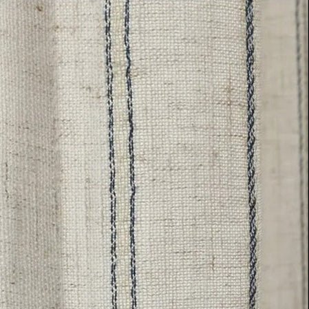 Rideau Lin - Voilage Rayures Bleu