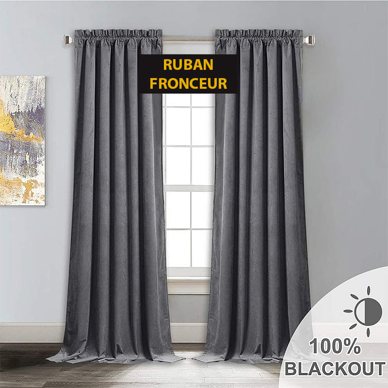 Velvetine Gris FoncéRideau Occultant
