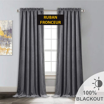 Velvetine Gris FoncéRideau Occultant