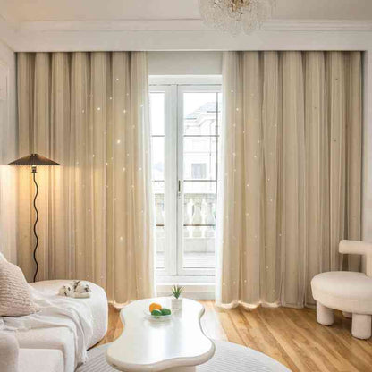 Rideau beige avec motif