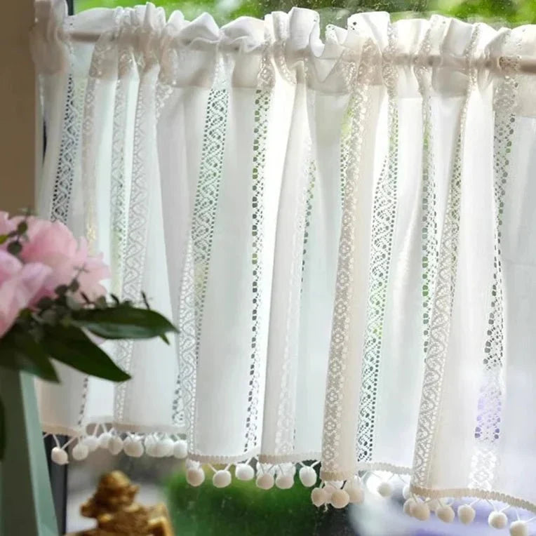 Rideau Brise Bise Macramé Cuisine Ecru