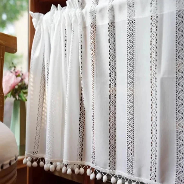 Rideau Brise Bise Macramé Cuisine Ecru
