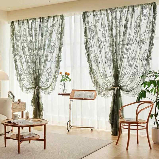 Rideau dentelle bohème chic