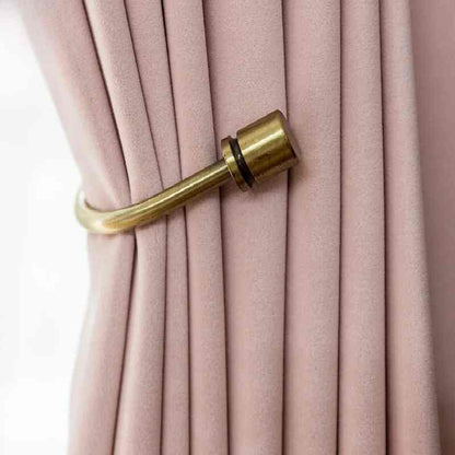 Rideau velours rose poudré cosy
