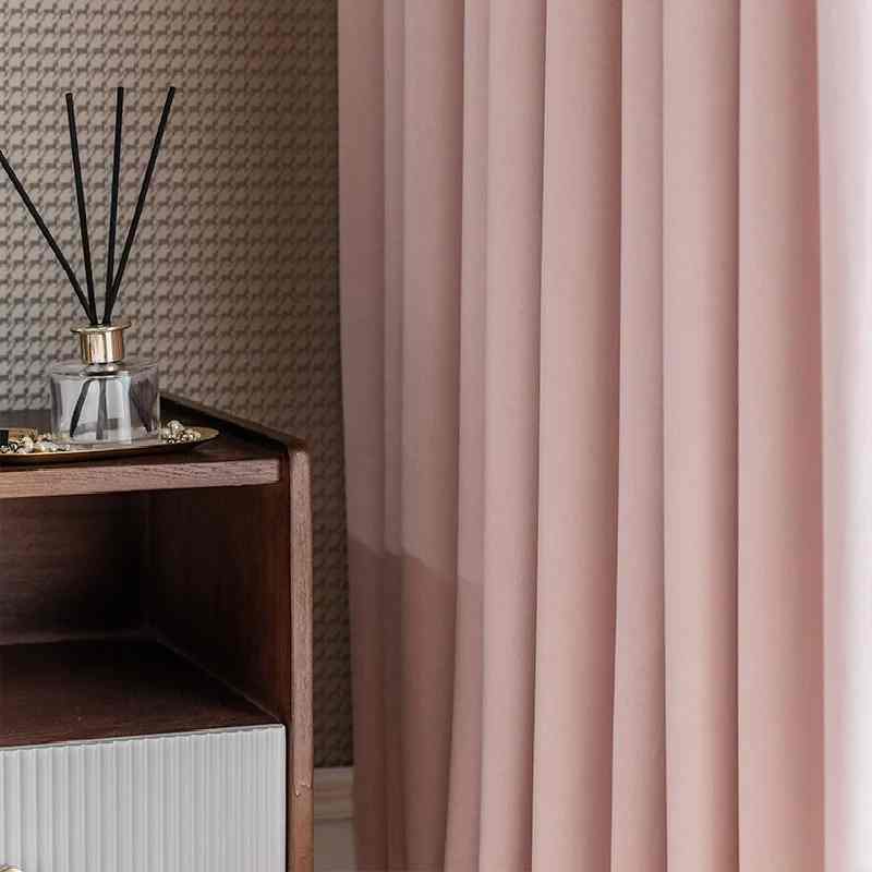 Rideau velours rose poudré cosy