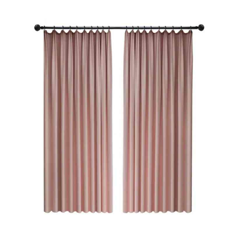 Rideau velours rose poudré cosy