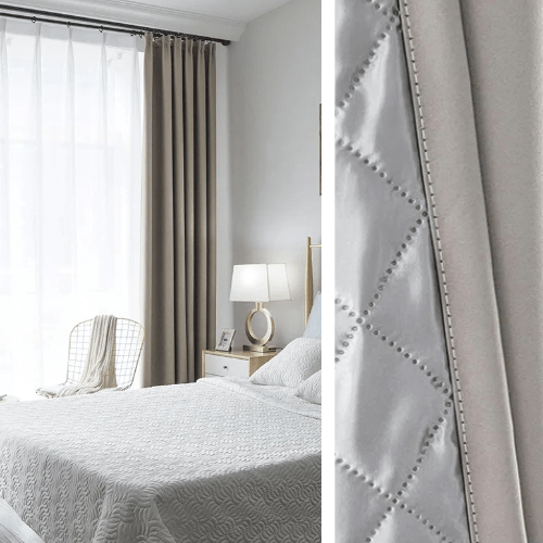 Rideau 3-en-1 phonique thermique occultant - Gris Clair