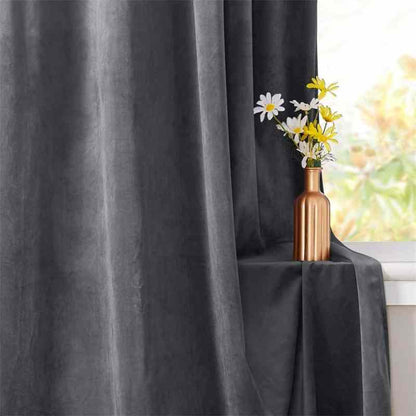 Rideau velours Gris de Luxe