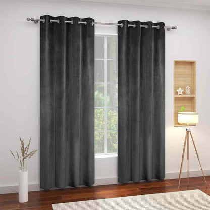 Rideau velours Gris de Luxe