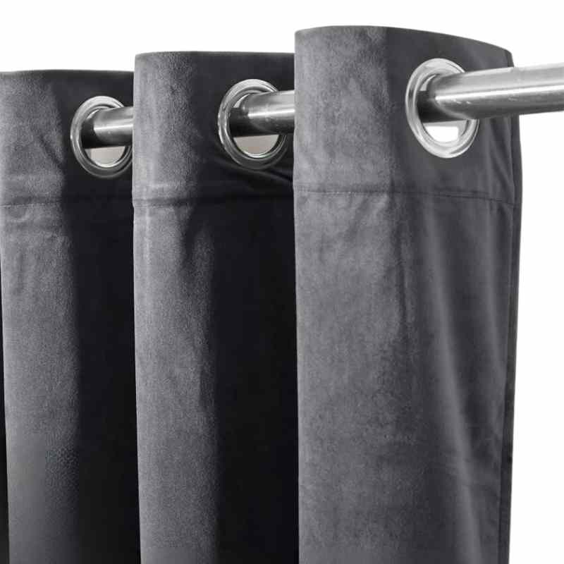 Rideau velours Gris de Luxe