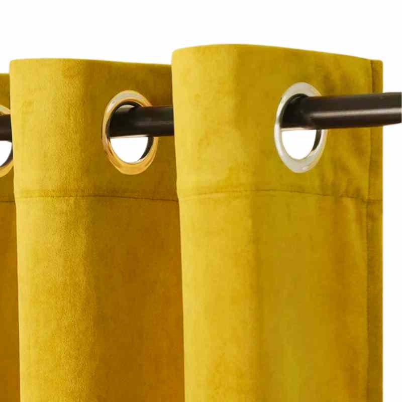 Rideau en velours moutarde de qualité supérieure