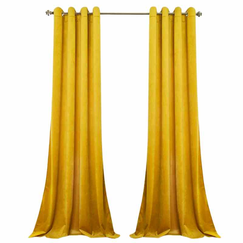Rideau en velours moutarde de qualité supérieure