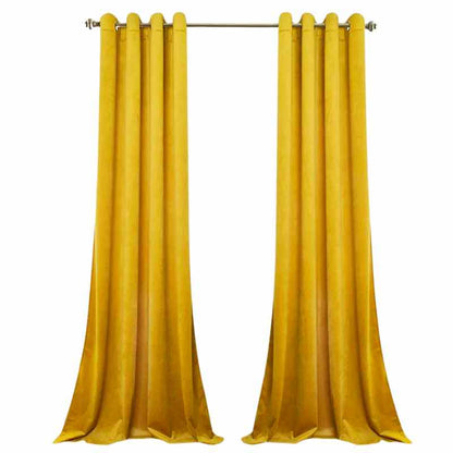 Rideau en velours moutarde de qualité supérieure