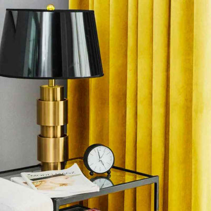 Rideau en velours moutarde de qualité supérieure