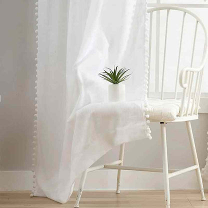 Rideau voilage blanc effet lin - Collection Linpur