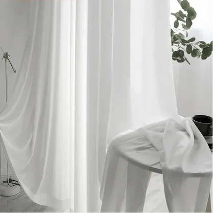 Rideau Voilage - Effet Velours Blanc
