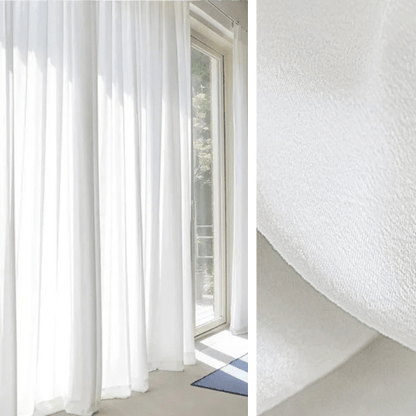 Rideau Voilage - Effet Velours Blanc