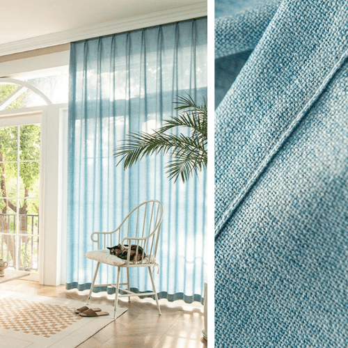 Rideau Lin - Voilage Bleu Ciel