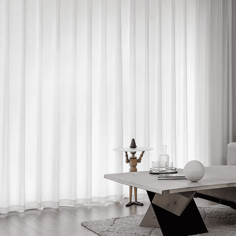 Rideau Voilage - Effet Velours Blanc