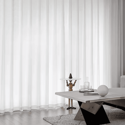 Rideau Voilage - Effet Velours Blanc