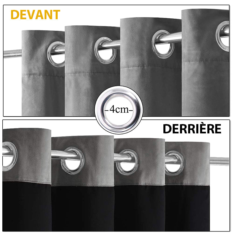 Velvetine Gris FoncéRideau Occultant