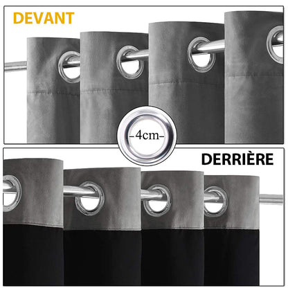 Velvetine Gris FoncéRideau Occultant