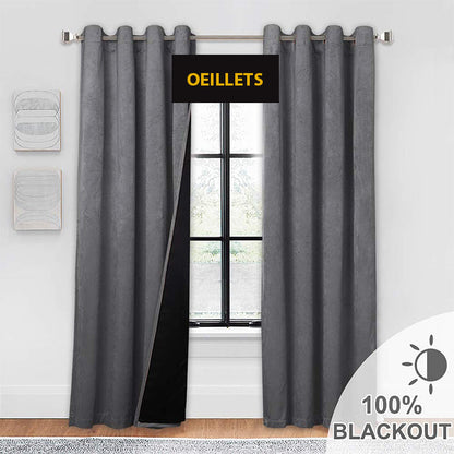 Velvetine Gris FoncéRideau Occultant