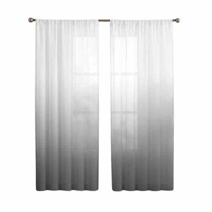 Voilage élégant gris et blanc.